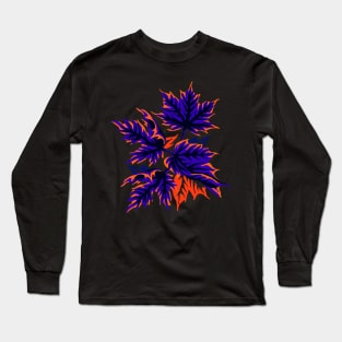 Leaves - Blue/Orange Long Sleeve T-Shirt